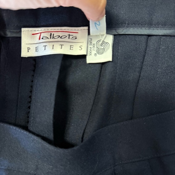 Talbots Vintage Pleated Wool Skirt Navy Blue Size 14 Petite NWT - Picture 4 of 8